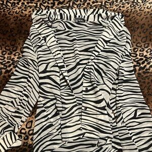 Zebra Print Top in Black and White